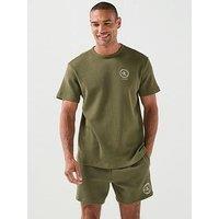 Calvin Klein Waffle Short Sleeve Crew Neck T-Shirt - Green