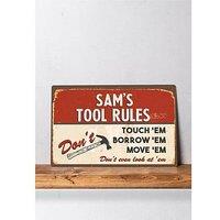 Love Abode Personalised Metal Tool Sign