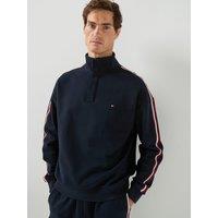 Tommy Hilfiger Mens Waffle Half-Zip Pyjama Set - Blue