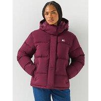 Tommy Jeans Relaxed Down Alaska Puffer Jacket - Calypso Berry