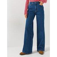 Tommy Jeans Women'S High Rise Wide Leg Jeans - Blue