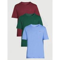 Tommy Hilfiger Mens 3 Pack Crew Neck Logo T-Shirts - Blue