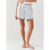 Calvin Klein Women'S Short Script Waistband Woven Sleep Shorts - Blue