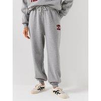 Tommy Hilfiger Flock Varsity Logo Cuffed Joggers - Grey