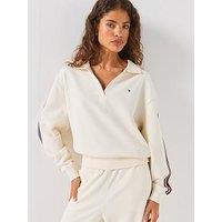 Tommy Hilfiger Global Stripe Relaxed Lounge Rugby Jumper - Cream