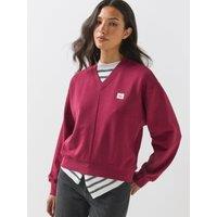 Calvin Klein Jeans Jeans Relaxed Woven Monologo French Terry Sweatshirt - Red