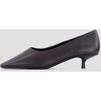 Calvin Klein Leather Kitten Heel Pumps - Brown