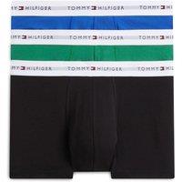 Tommy Hilfiger 3-Pack Signature Logo Waistband Trunks - Alaskan Green/ Black/ Noble Blue