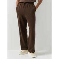 Tommy Hilfiger Mens Loose Fit Drawstring Waist Fleece Jogging Bottoms - Brown