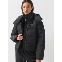 Calvin Klein Jeans Jeans Logo Short Padded Puffer - Black