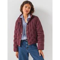 Tommy Hilfiger Gold-Tone Button Flag Down Quilted Jacket - Red