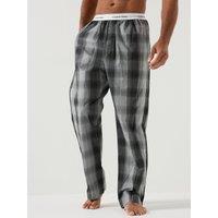 Calvin Klein Mens Relaxed Cotton Poplin Logo Waistband Pyjama Bottom - Beige