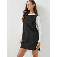 Calvin Klein Jeans Jeans All-Over Logo Denim Mini Dress - Black