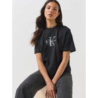 Calvin Klein Jeans Jeans Distressed Monologo Boxy T-Shirt - Black