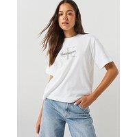 Calvin Klein Jeans Jeans Distressed Monologo Boxy T-Shirt - White
