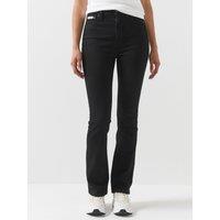 Calvin Klein Jeans Womens Mid-Rise Stretch Skinny Bootcut Jeans - Black