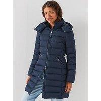 Tommy Hilfiger Slim Down Hooded Coat - Blue