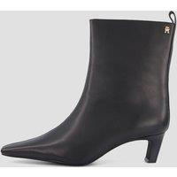 Tommy Hilfiger Kitten Heel Leather Ankle Boots - Black