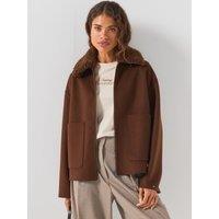 Tommy Hilfiger Double-Faced Wool Blend Relaxed Jacket - Brown