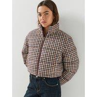 Tommy Jeans Womens Cropped Relaxed Check Puffer Jacket