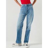 Tommy Jeans Women'S Layla High Rise Straight Leg Jeans - Light Blue