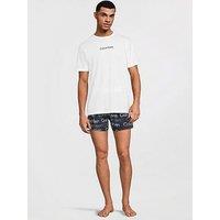 Calvin Klein Short Sleeved Crew Poplin Boxer Set - White