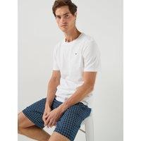 Tommy Hilfiger Mens Signature Sleep Crew Neck Printed Pyjama Set - Blue