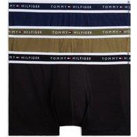 Tommy Hilfiger Men'S 3 Pack Branded Stretch Trunks - Black