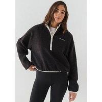 Calvin Klein Sherpa 1/4 Zip Contrast - Black