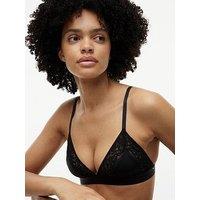 Tommy Hilfiger Non-Wired Embossed Triangle Bra - Black