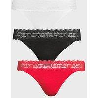 Tommy Hilfiger 3 Pack Pointelle Tanga Thong