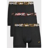 Nike Essential Micro Fibre 3 Pack Trunks - Black