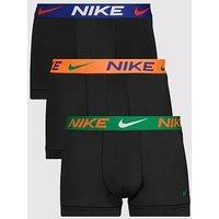 Nike Essential Cotton Stretch 3 Pack Trunks - Black