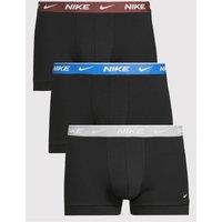 Nike Mens Essential 3 Pack Cotton Stretch Logo Waistband Trunks - Black