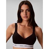 Calvin Klein Script Logo Lift Bralette - Black