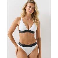 Calvin Klein Contrast Scallop Trim Thong - White