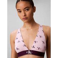 Calvin Klein All Over Print Lightly Lined Triangle Bra - Pink