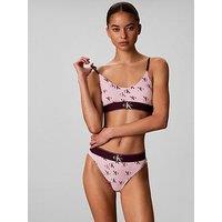 Calvin Klein All Over Print Unlined Bralette - Pink