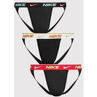 Nike Cotton Essential Stretch 3 Pack Jock Strap - Black