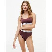 Tommy Hilfiger Racerback Signature Logo Microfibre Bralette - Brown