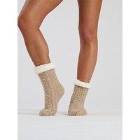 Loungeable Chenille Slipper Sock - Oat