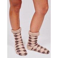 Loungeable Espresso Martini Slipper Sock - Brown