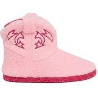 Loungeable Borg Cowboy Bootie Slippers - Pink