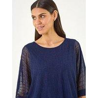 Roman Mesh Bubble Hem Stretch Top