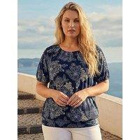 Roman Curve Floral Bardot Top