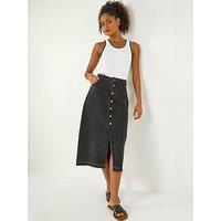 Roman Dusk Denim Button Skirt