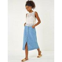 Roman Dusk Denim Button Skirt