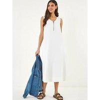 Roman Zip Front Sleeveless Midi Dress