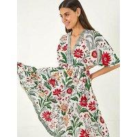Roman Floral Tiered Boho Dress