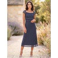 Roman Dusk Heart Spot Print Midi Dress
